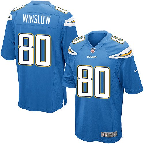 Men's Game Kellen Winslow Nike Jersey Electric Blue Alternate - #80 NFL Los Angeles Chargers